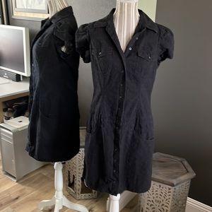 Guess, black dress, Medium, button down with pockets